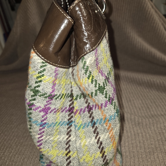 Coach Multicolor Plaid Tote Bag VINTAGE - Picture 12 of 15